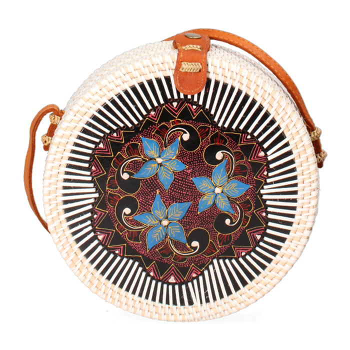 Borsa a tracolla da Donna Jessica in Paglia Intrecciata a mano Prodotto Vegano 20x20x10 cm