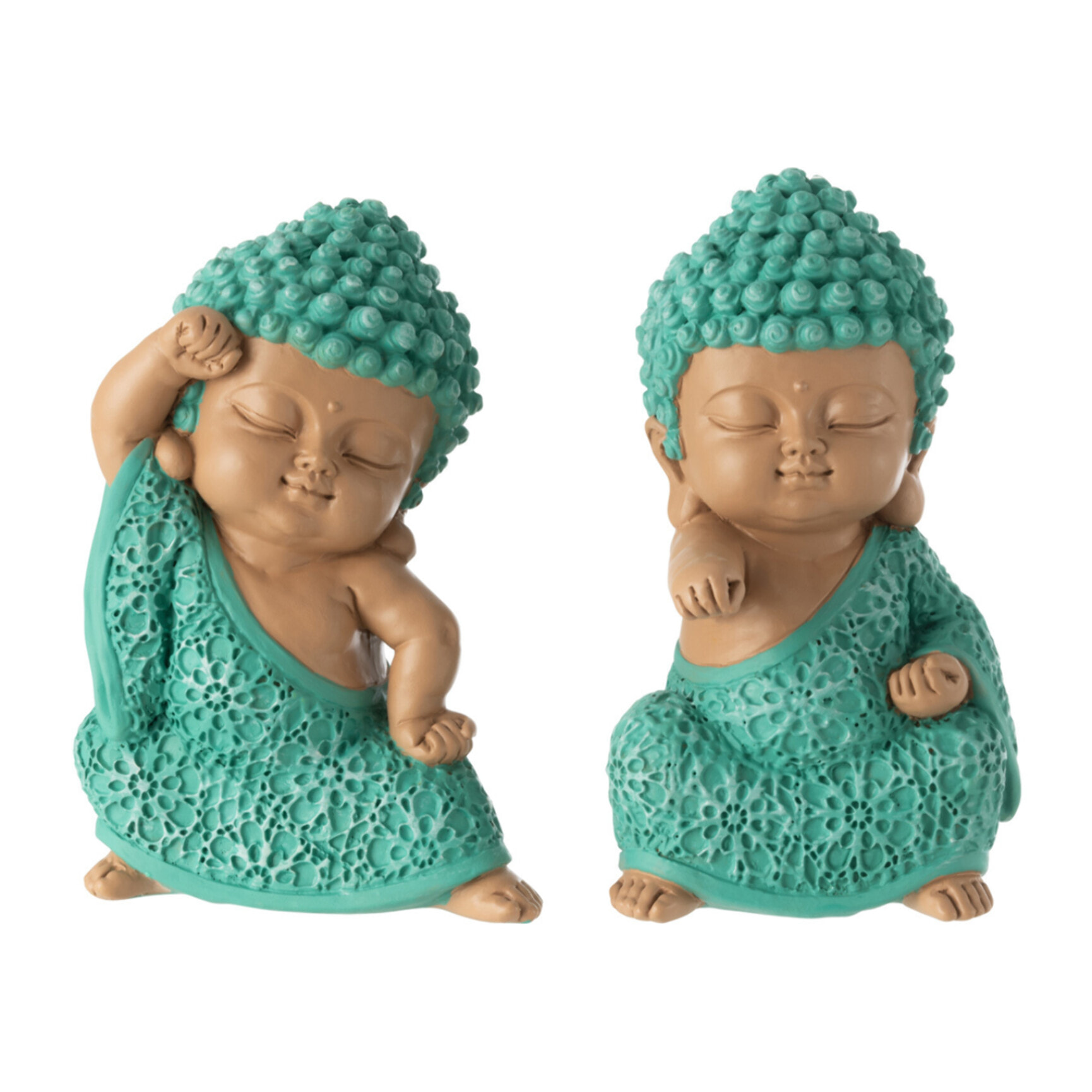 J-Line figurine Moine Combat - polyrésine - azur - 2 pcs