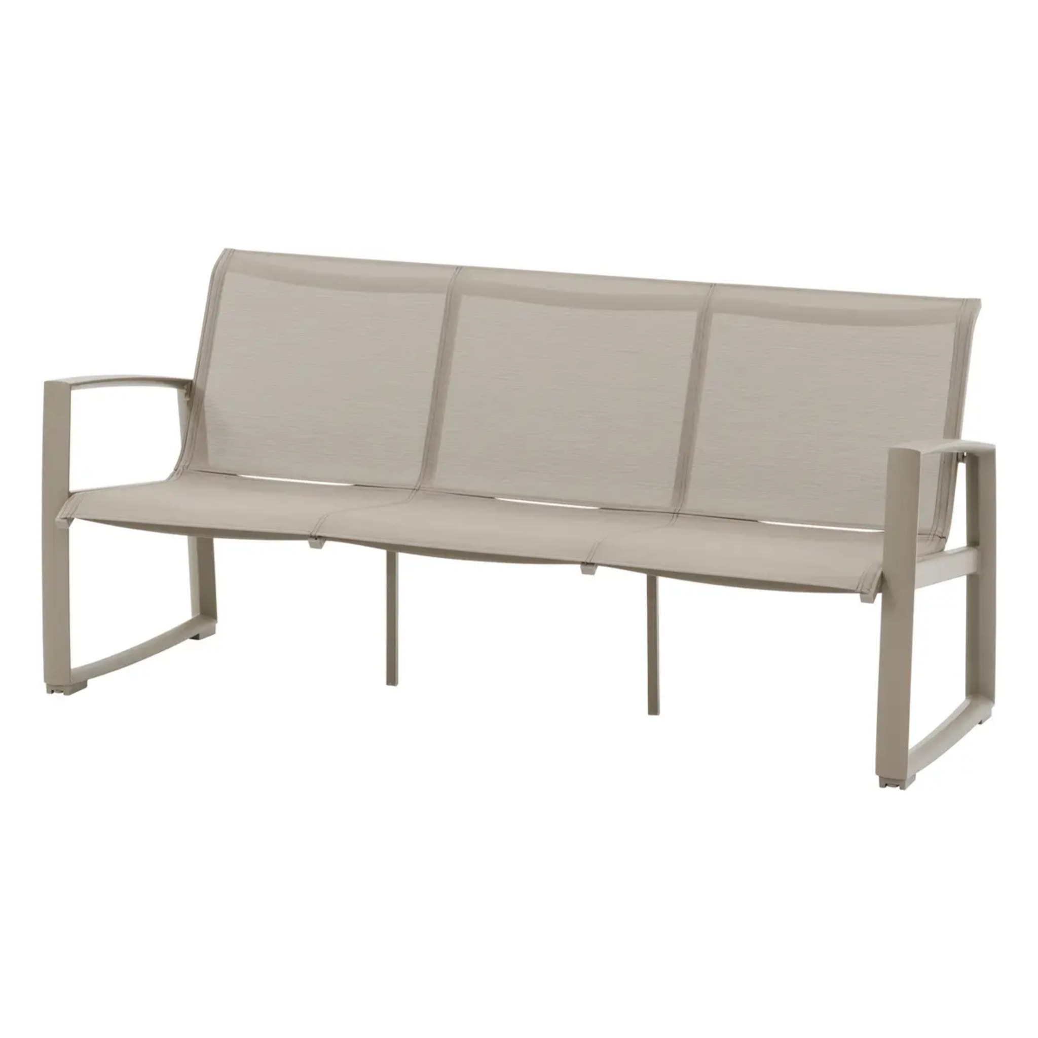 Salon de jardin "Boreane" Noisette & café 5 places en aluminium texaline et polyester