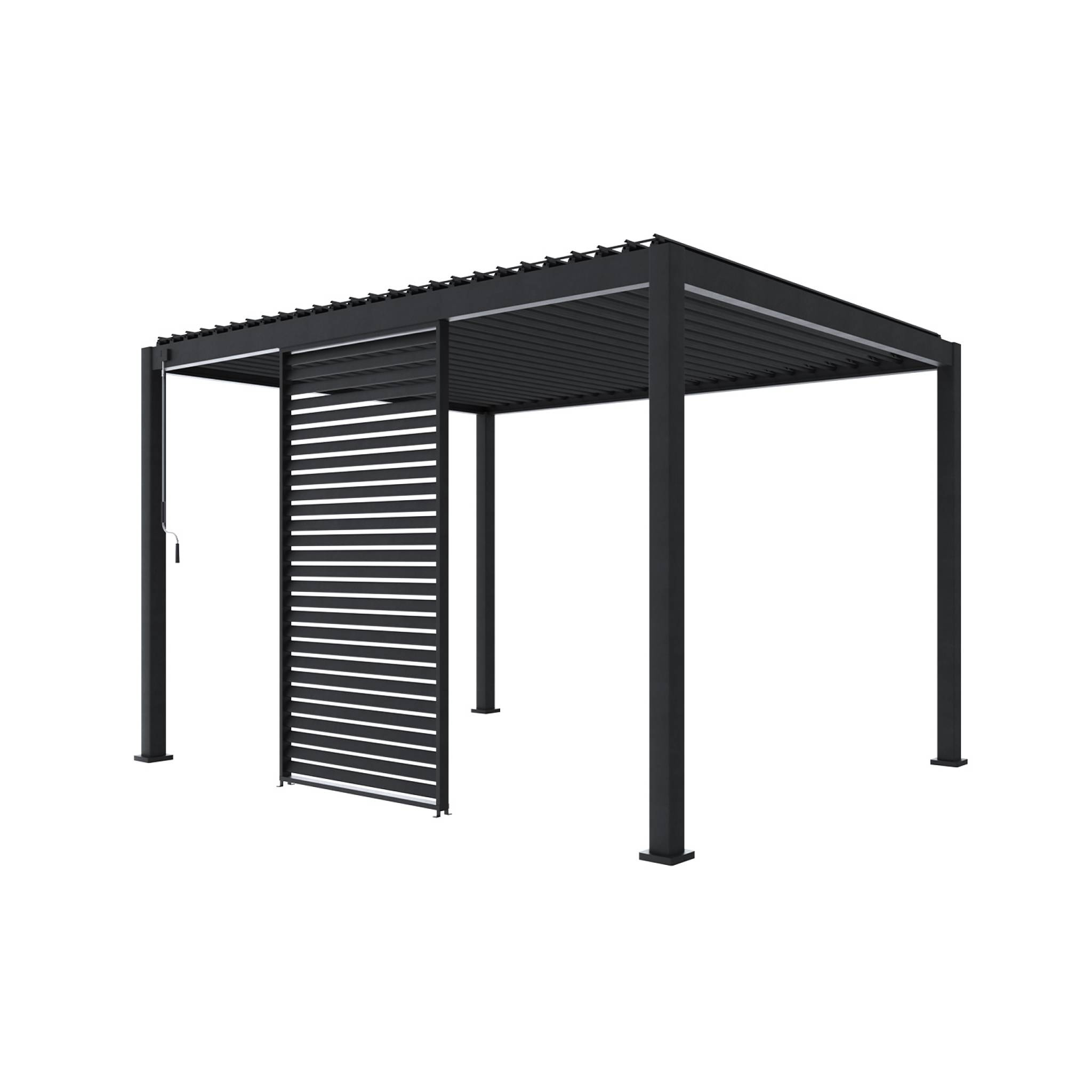 Persienne 130cm pour pergola bioclimatique Triomphe. côté 4m. panneau brise vue. aluminium. anthracite