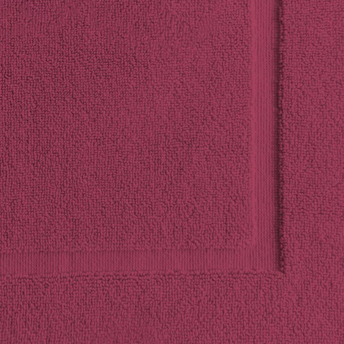 Tapis de bain pur coton 850 g/m² uni rose rouge Vitae pivoine