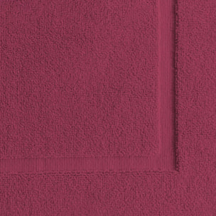 Tapis de bain pur coton 850 g/m² uni rose rouge Vitae pivoine