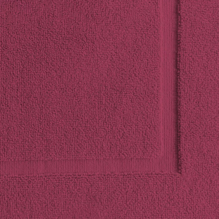 Tapis de bain pur coton 850 g/m² uni rose rouge Vitae pivoine