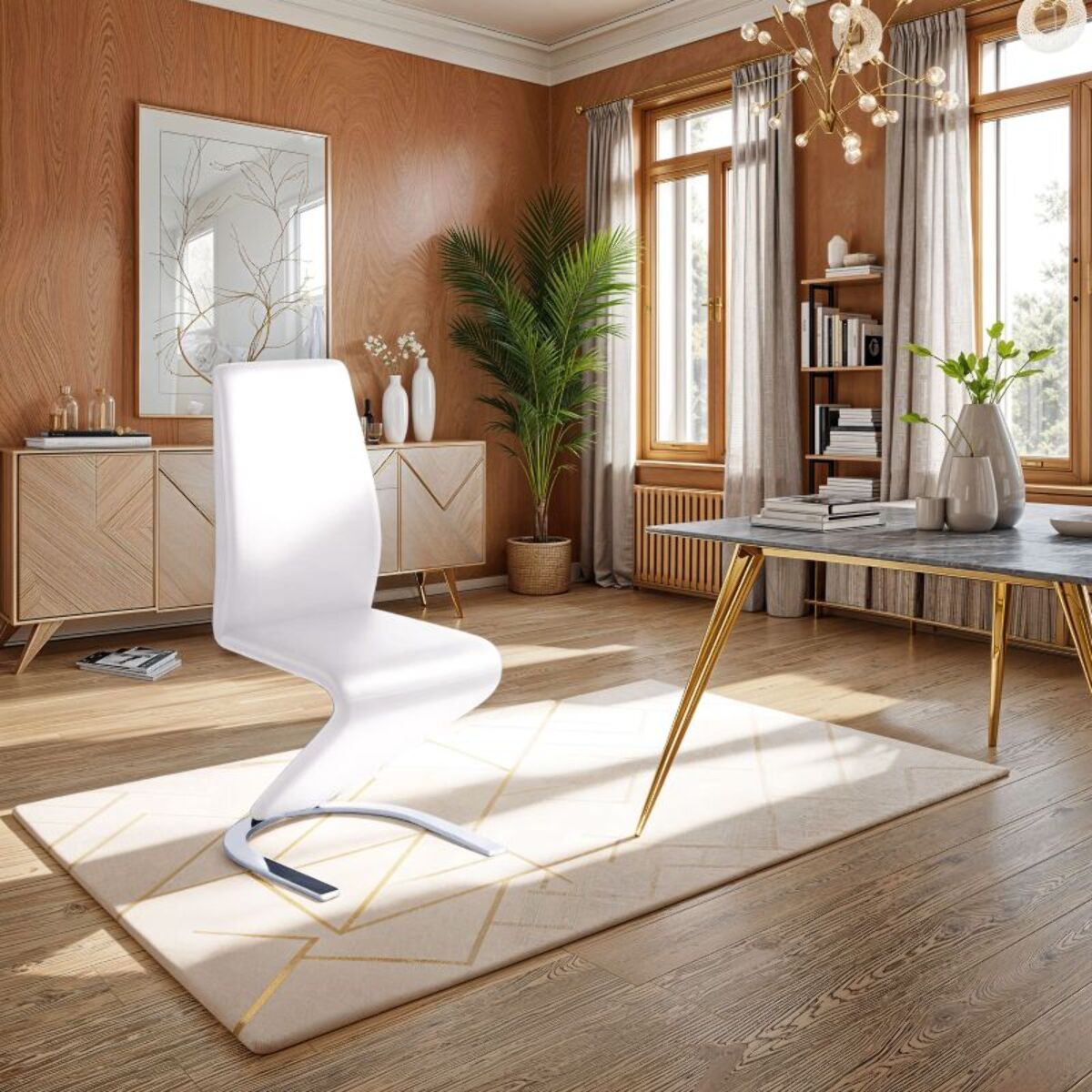 Pack 2 sillas de comedor Rin símil piel Blanco