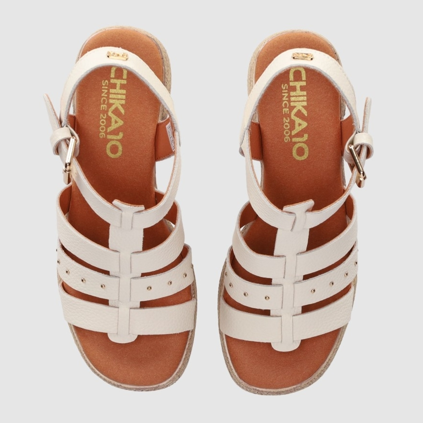 Sandalias de Piel - Blanco - Tacón: 7 cm