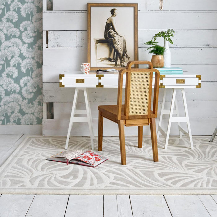 Tapis salon et chambre fait à la main en laine motif faux uni YOIL