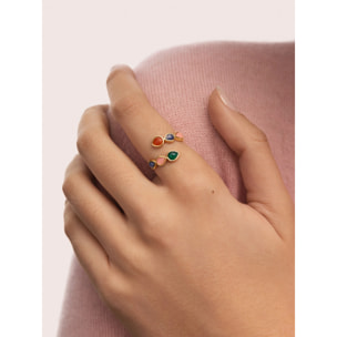 Anello Drop Stones Placcato Oro