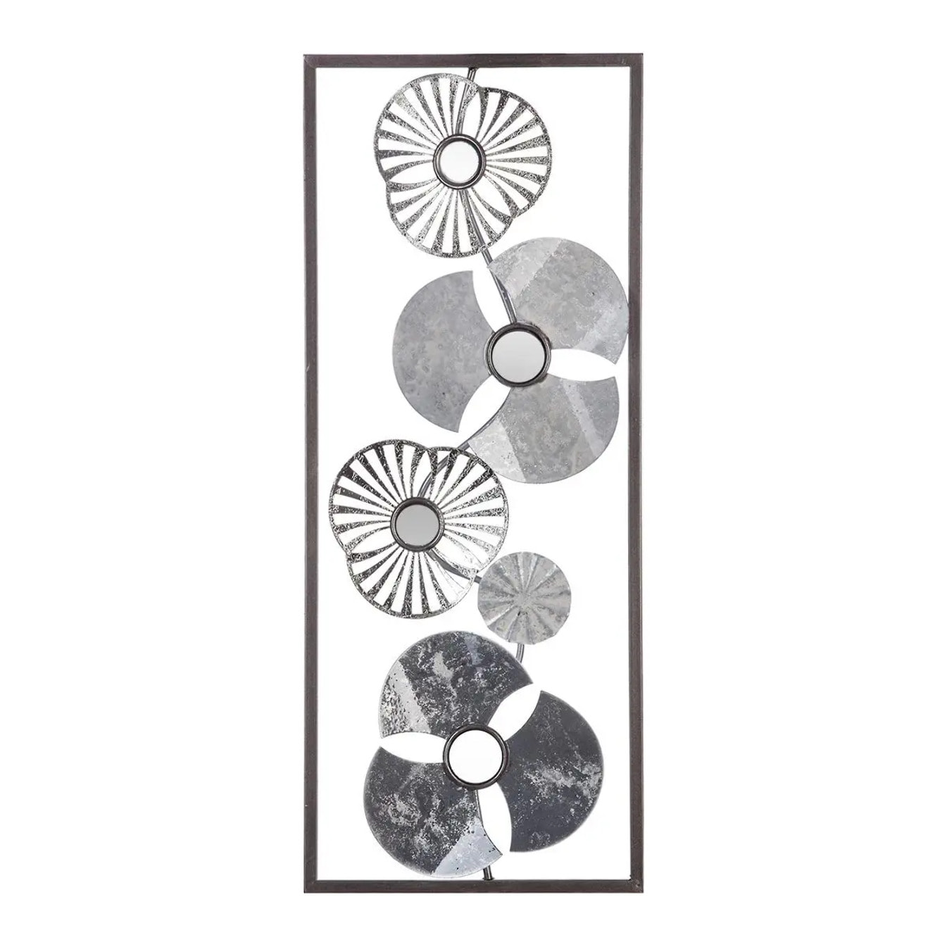 Déco murale "Fleur" métal argent 25x61cm