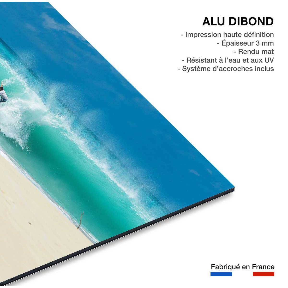 Tableau plage et surfeur Tableau alu Dibond