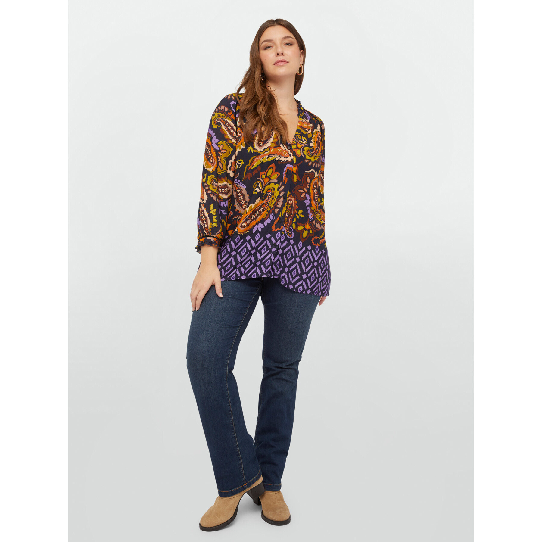 Fiorella Rubino - Blusa con estampado paisley - Violeta