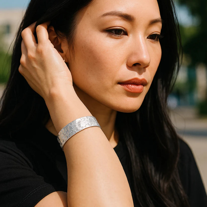 Pulsera brazalete Alunizaje Pá­colo en latón plata 10µ