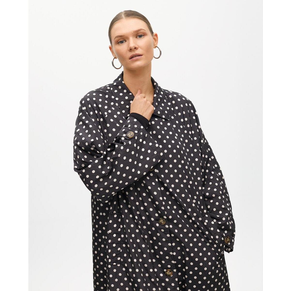 Parka leggero lungo a pois