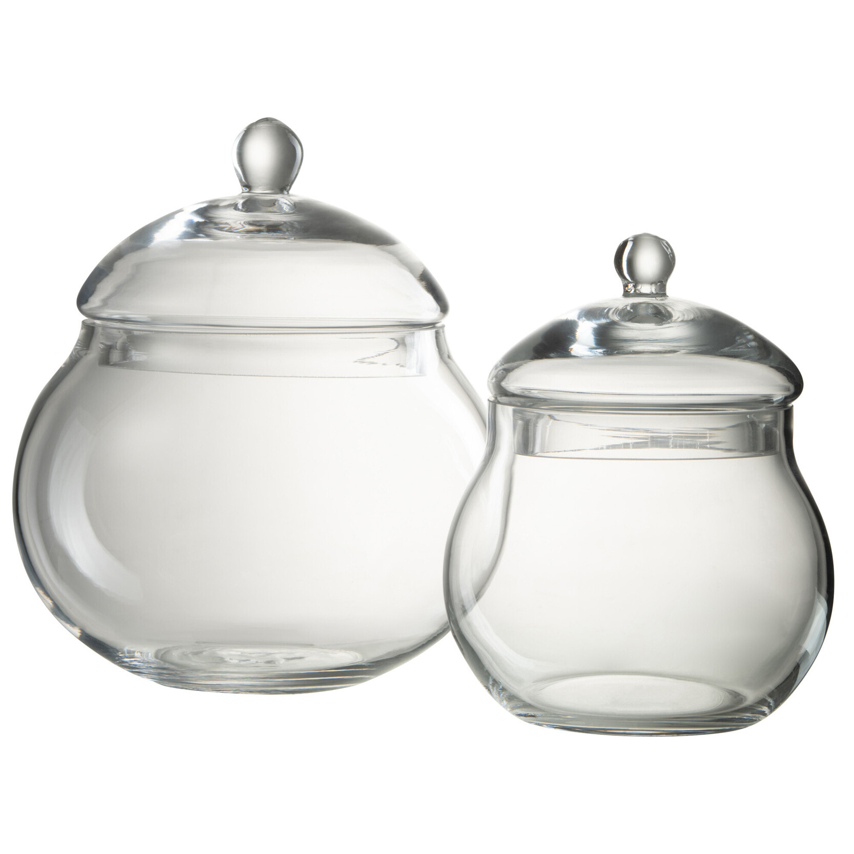 J-Line Pot A Provision Couvercle Boule Verre Transparent Medium