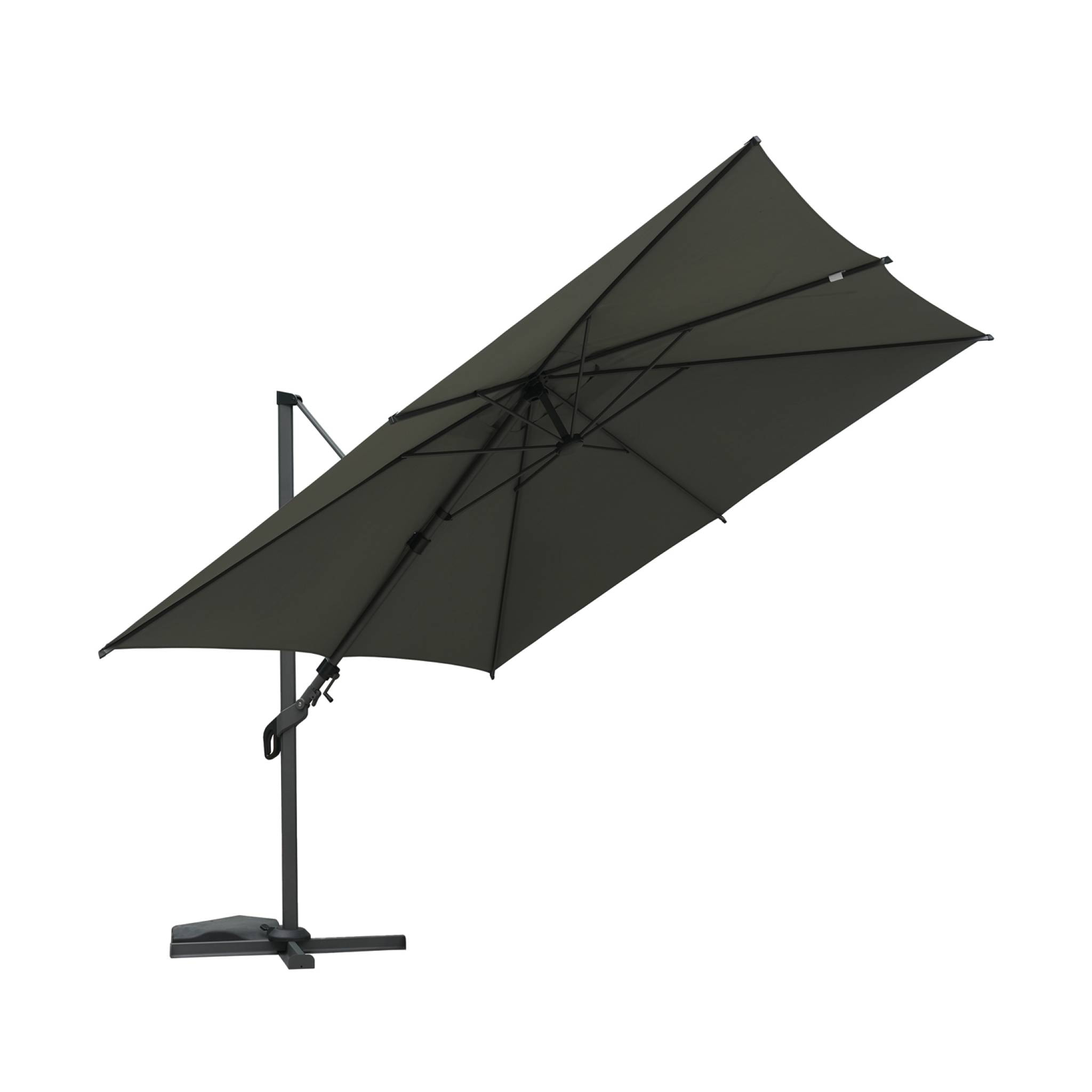 Parasol déporté ETRETAT rectangulaire kaki 3x4m