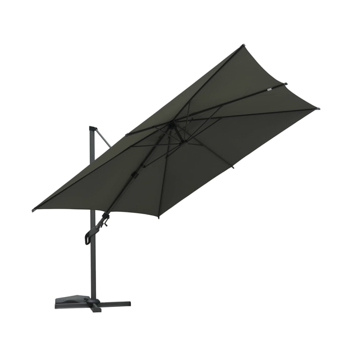Parasol déporté ETRETAT rectangulaire kaki 3x4m