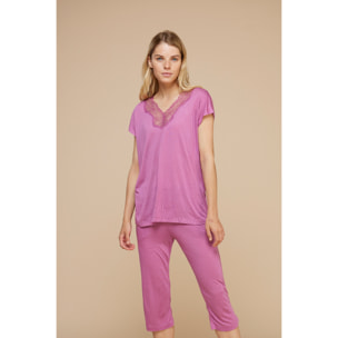 Pigiama donna top manica corta e pantalone pescatore modal dora Noidinotte