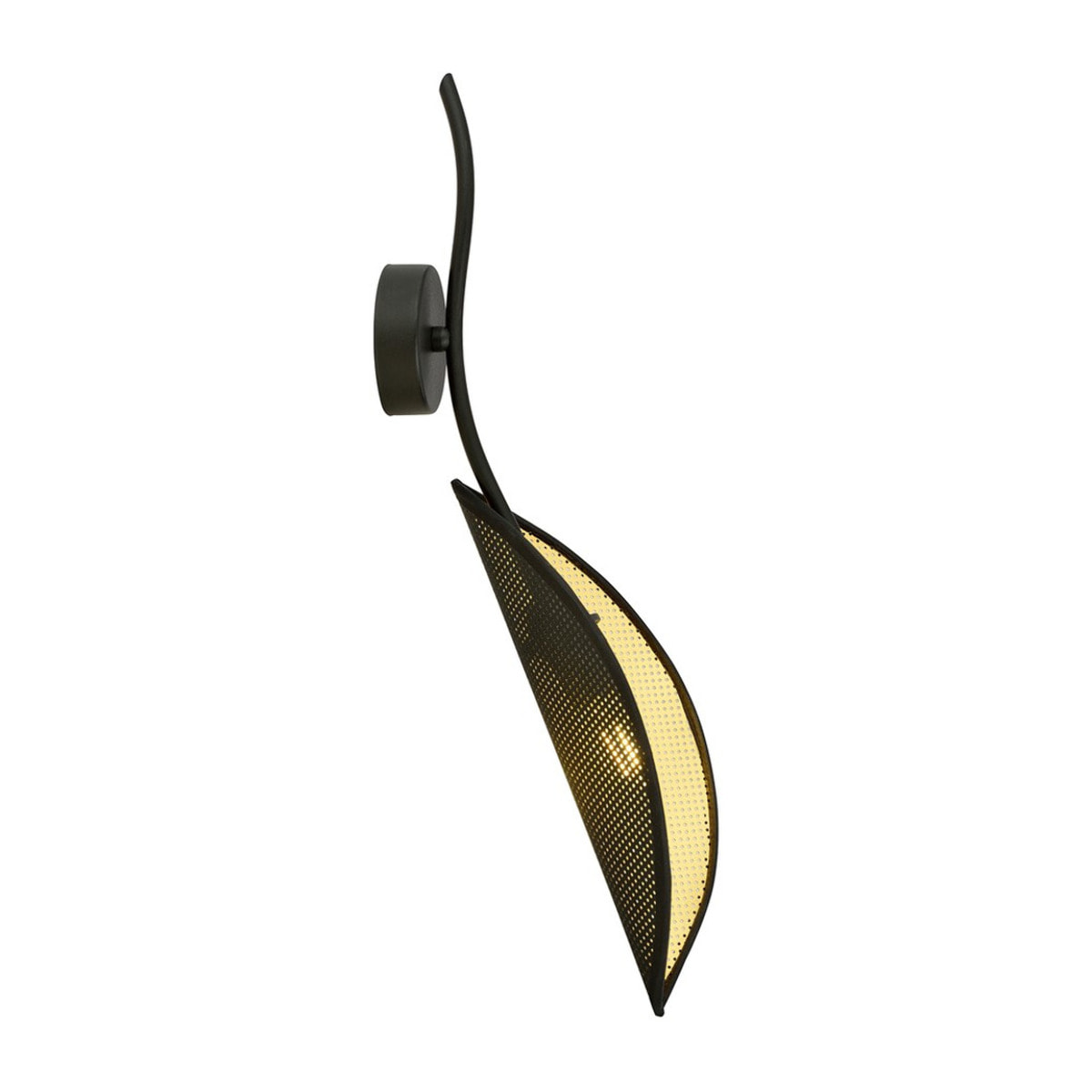 Applique Lotus a forma di foglia in acciaio nero e oro