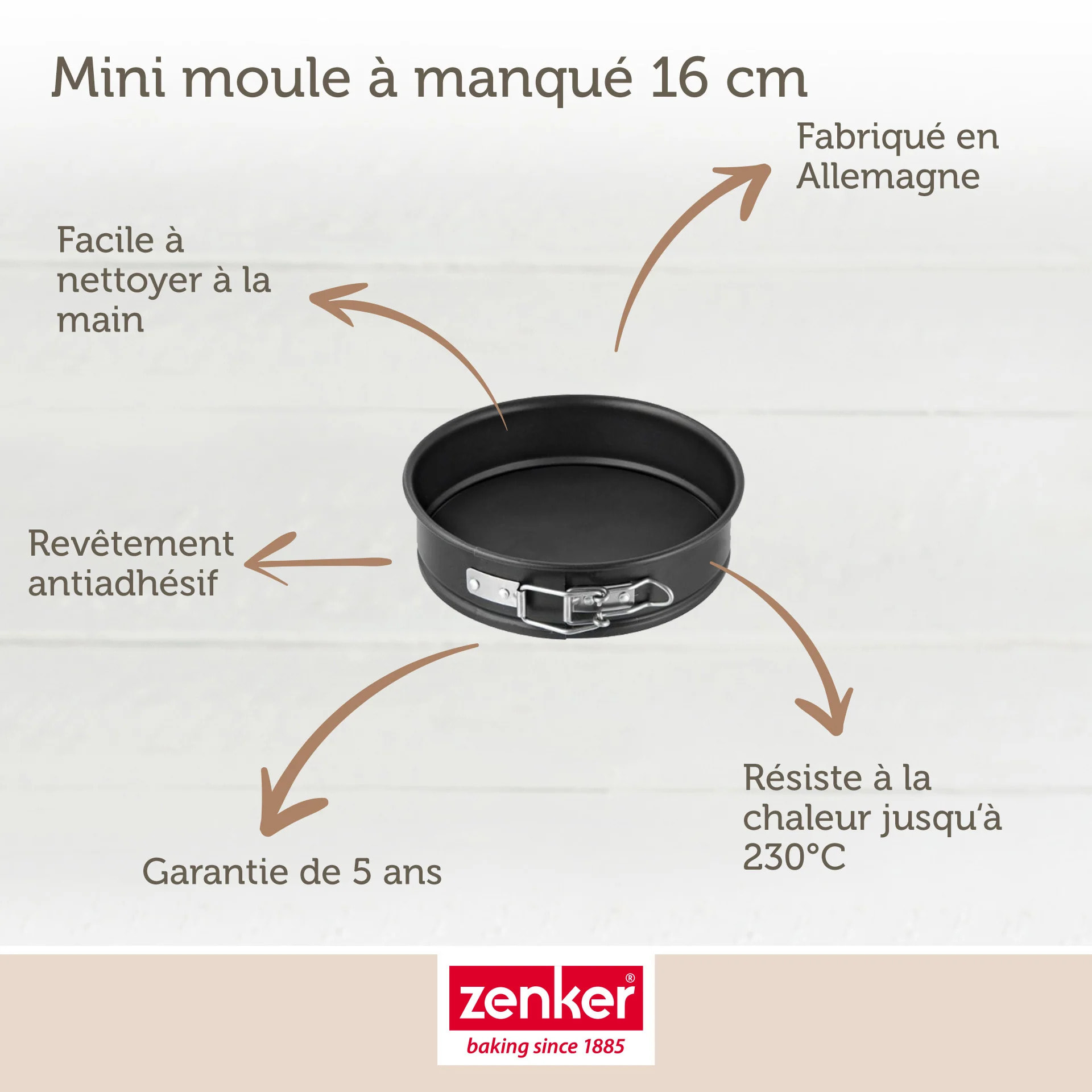 Set pâtisserie avec mini moule à manqué, 2 bols à mixer, verre mesureur et spatule Zenker