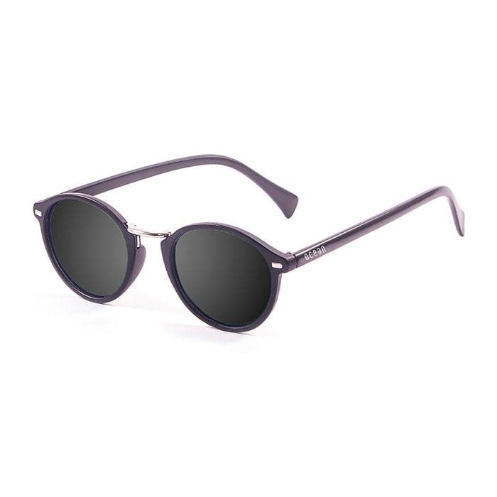 Gafas de sol OCEAN LILLE - De pc bisagra de metal / Dentro montura negra mate lente ahumada nariz de metal plateado brillante