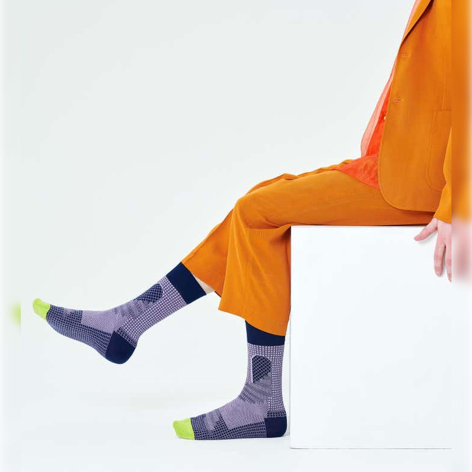 Calcetines dressed upstairs crew morada y azul