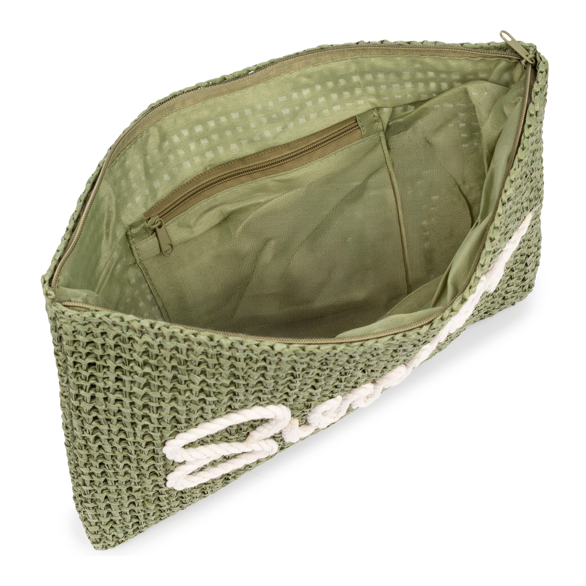 Bérgamo Borsa a mano Donna. Realizzato in carta intrecciata design "Summer".