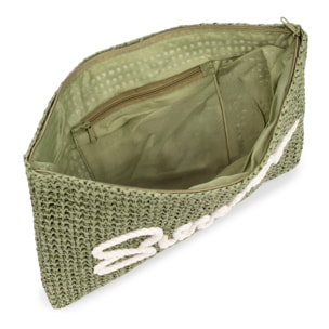 Bérgamo Borsa a mano Donna. Realizzato in carta intrecciata design "Summer".
