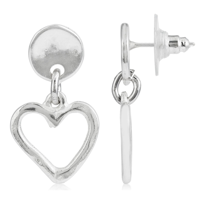 Pendiente plata corazón colgante Heart colgante plata