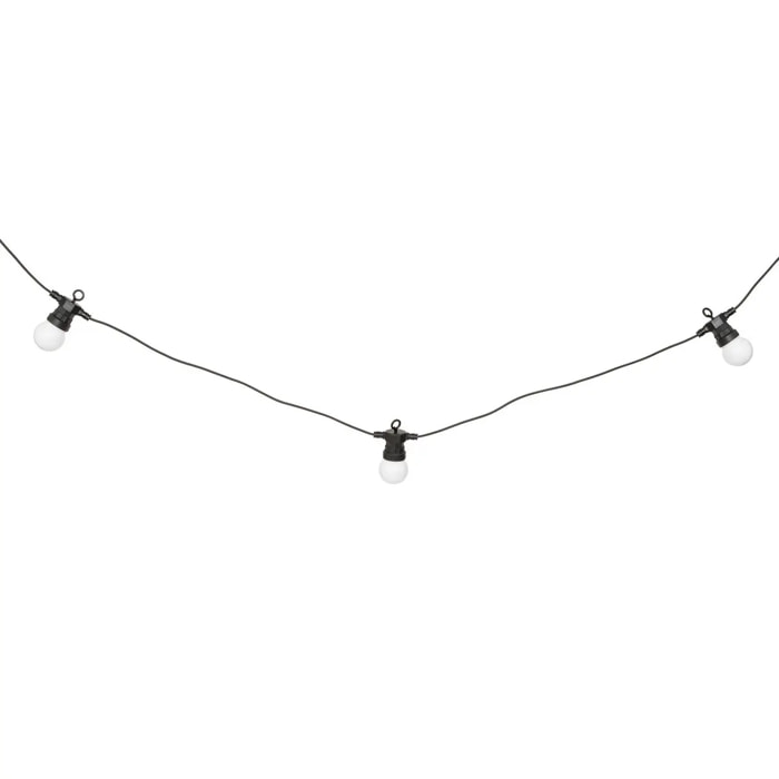 Guirlande d extérieur solaire "Soa" noir & blanc H800cm
