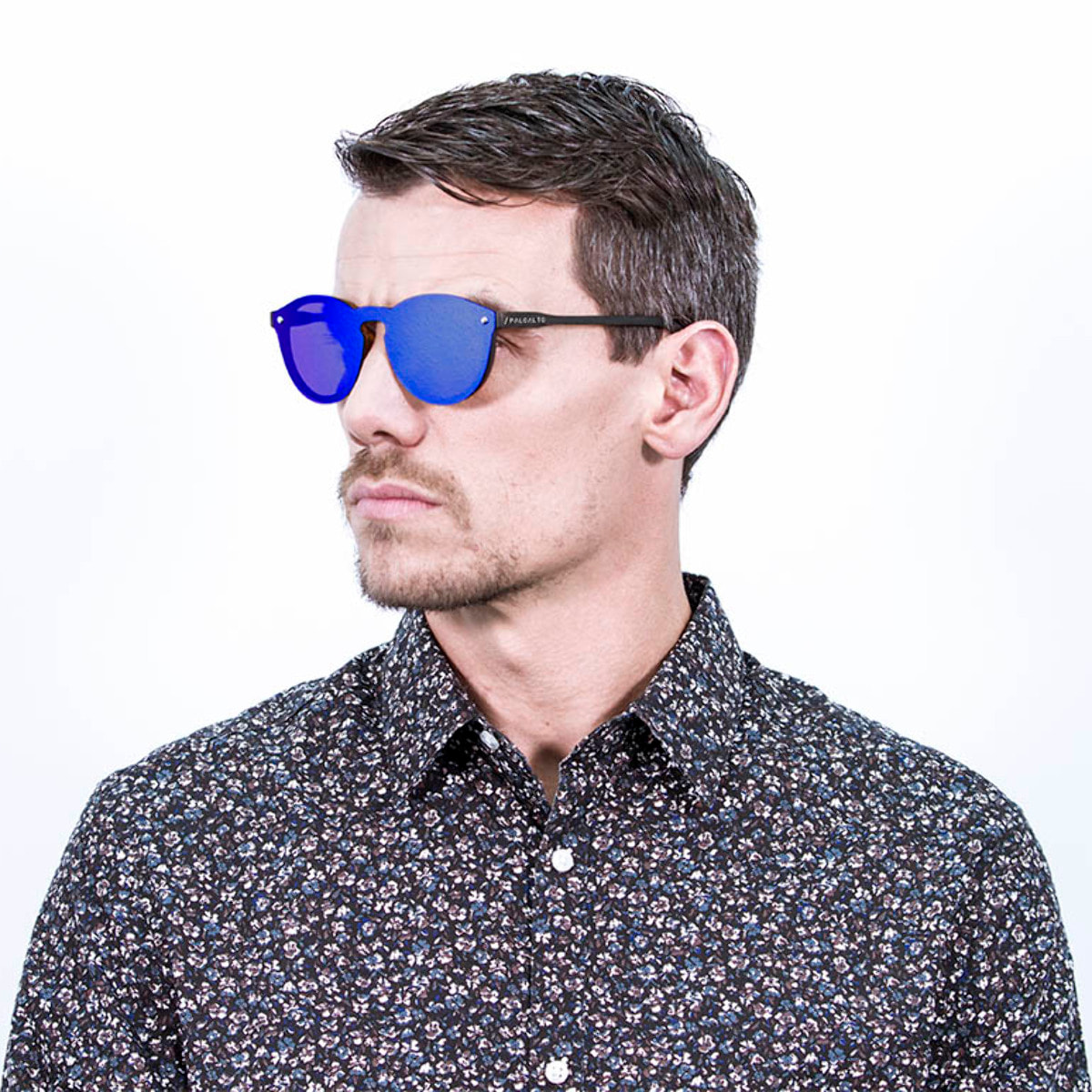 Gafas de sol PALO ALTO RIGA - Negro mate / Plana azul revo