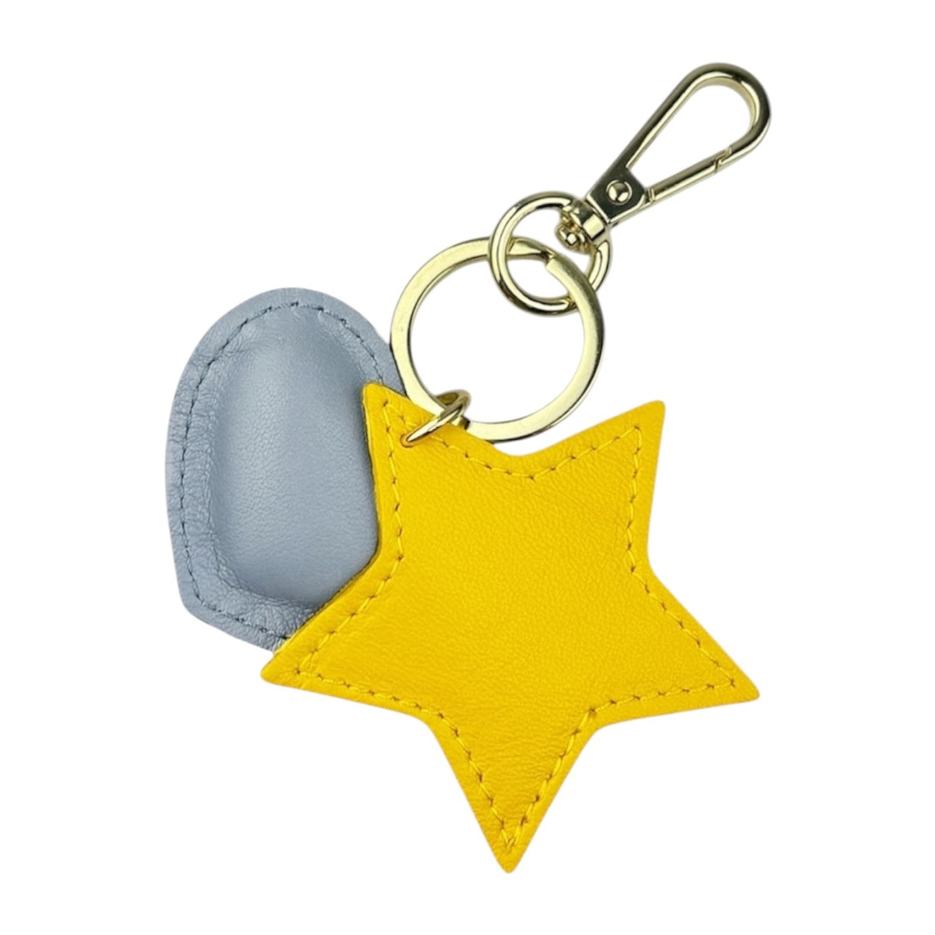 Llavero de corazón azul cielo Cheval Firenze estrella amarilla