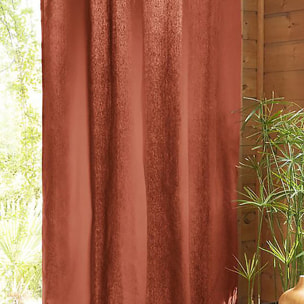 Rideau uni 100% coton cerise