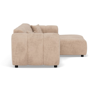 Curtis - canapé d'angle droit 4 places en simili - Beige