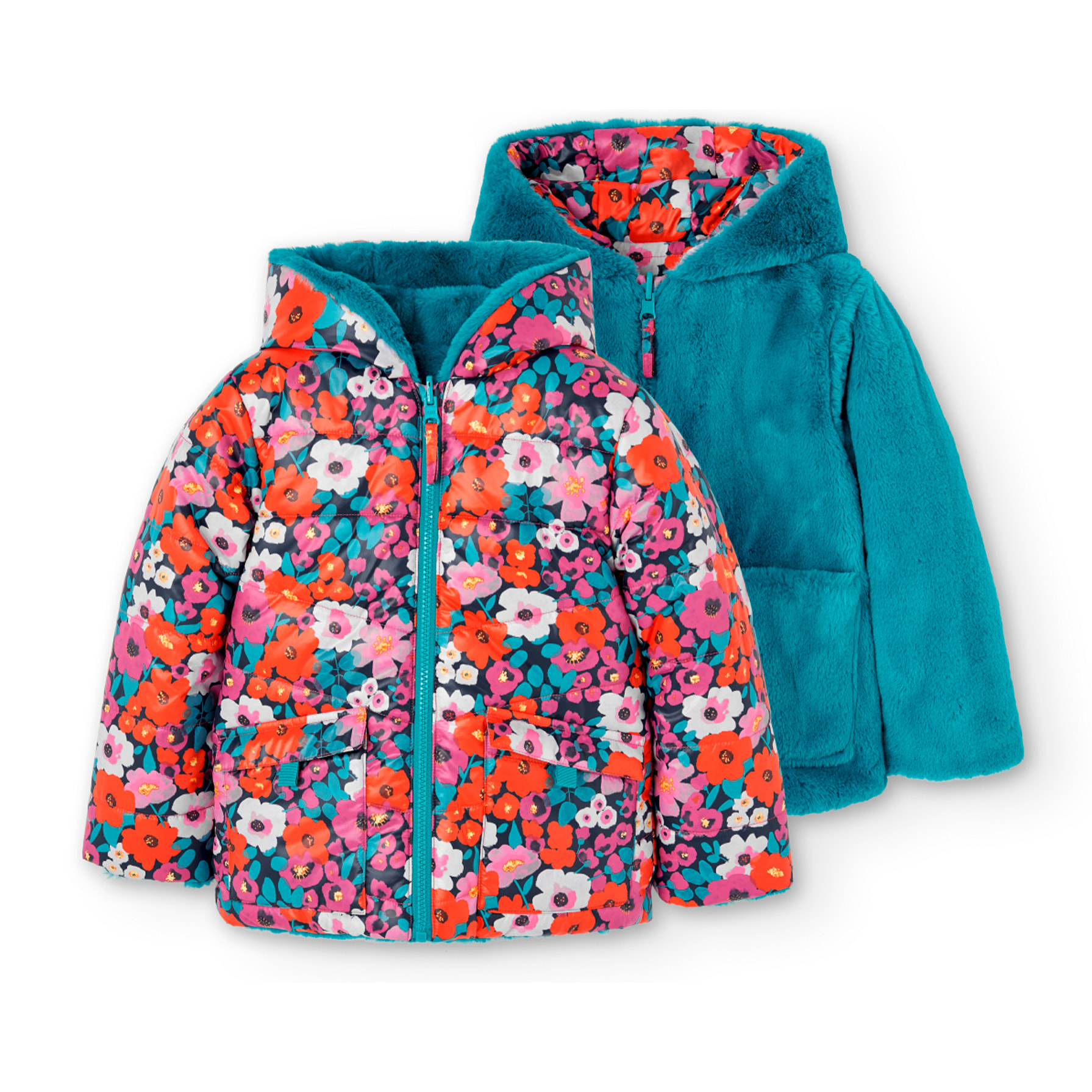 Parka reversible tejido técnico de niña