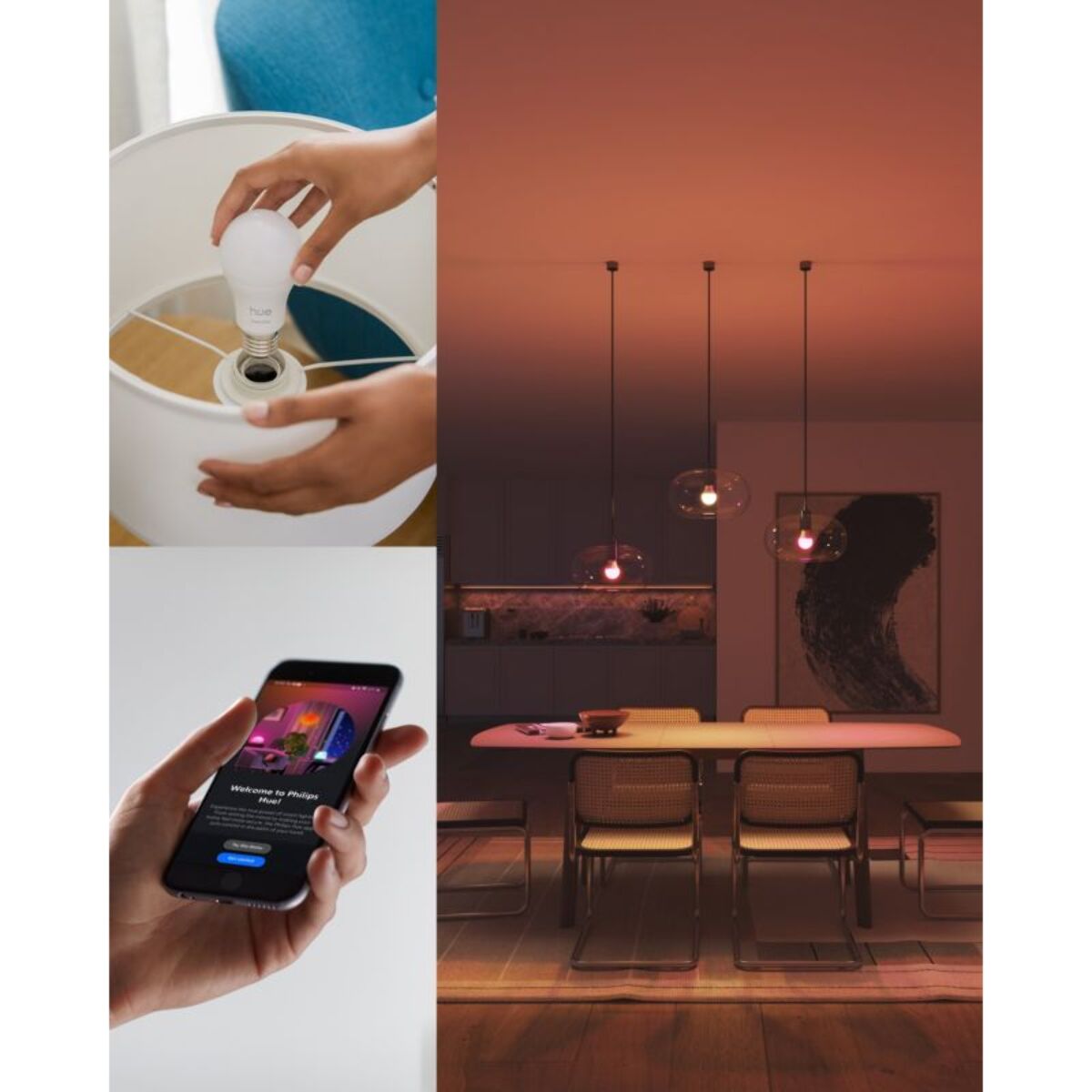 Pack PHILIPS Hue E27 WCA A60 3P