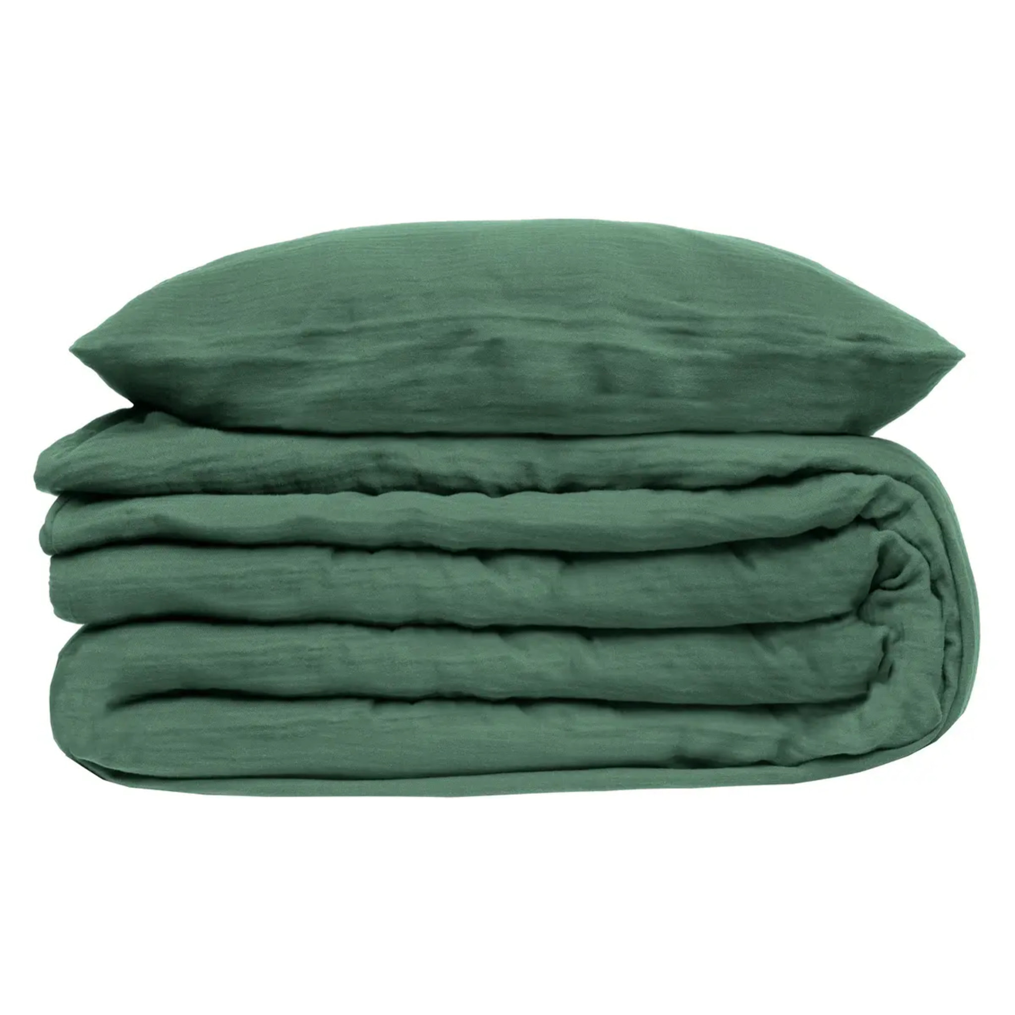 Parure de lit gaze de coton vert céladon 240x220cm