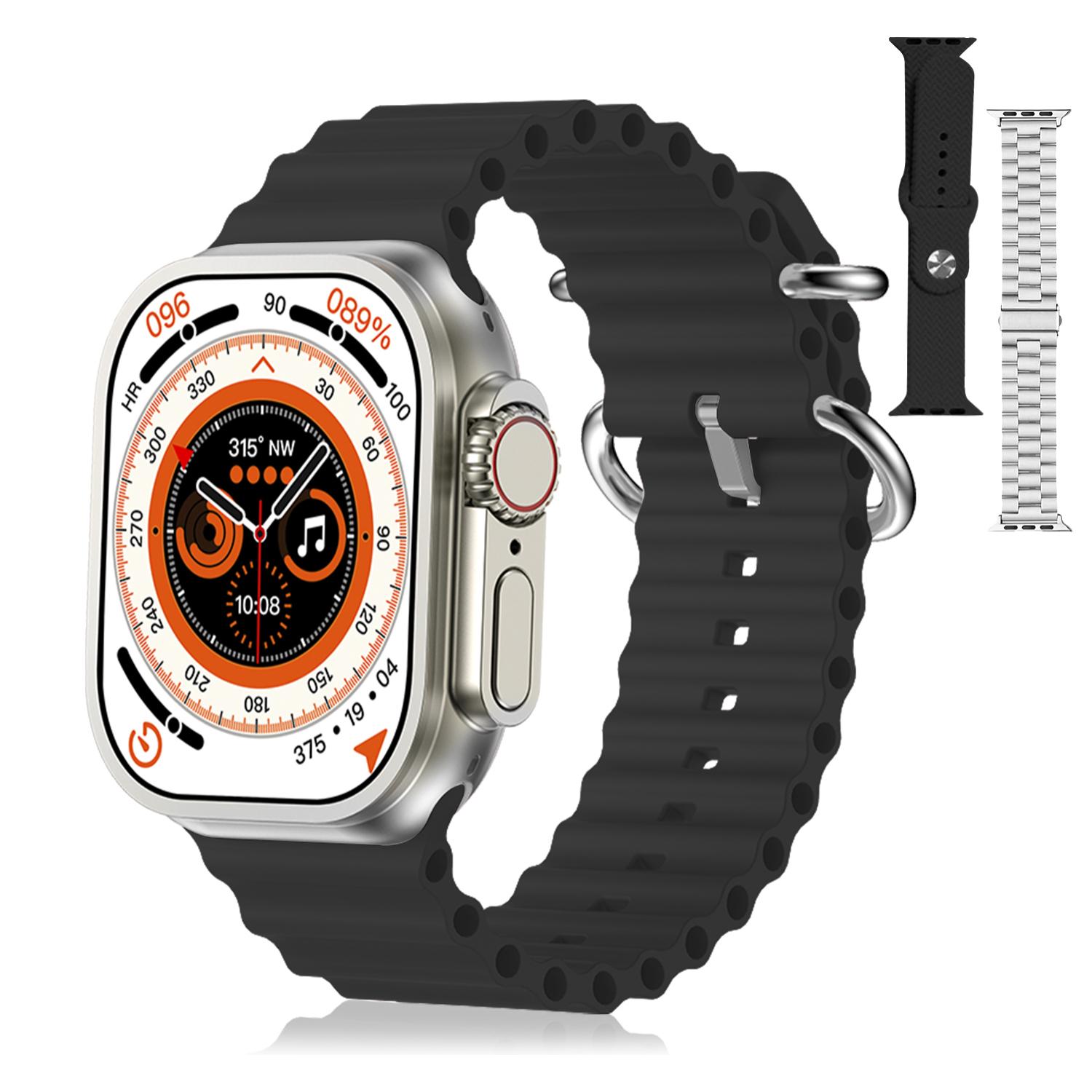 DAM Smartwatch Z87 Ultra triple pulsera. Funciones outdoor, llamadas BT, notificaciones push. Decenas de modos deportivos. 4,4x1,3x4,9 Cm. Color: Negro