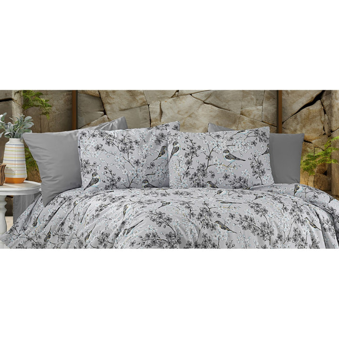 Parure housse de couette et taie(s) oreiller 100% Coton