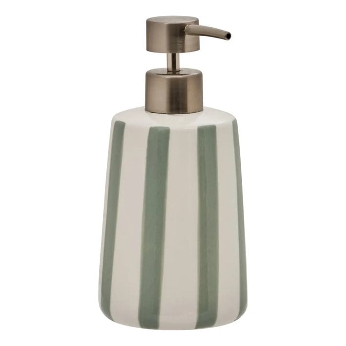 Distributeur de savon Strio à rayures vert céladon 400ml
