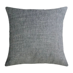 Housse de coussin polyester jeu d'unis gris Tweed roche