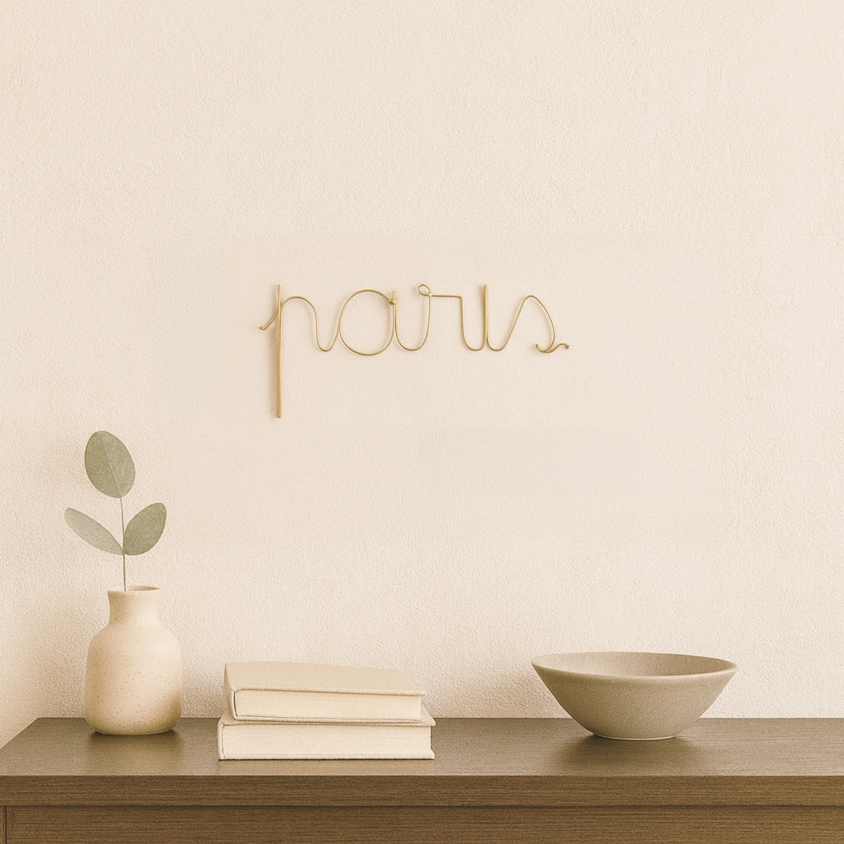 Mot fil de laiton 'PARIS' - Doré Vieilli