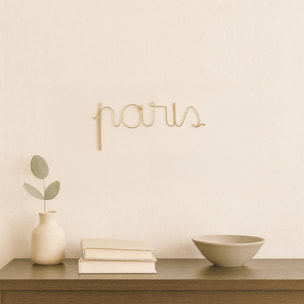 Mot fil de laiton 'PARIS' - Doré Vieilli