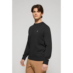 Sudadera negra relax de cuello redondo y bordado Rigby Go