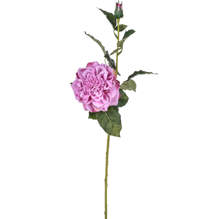 Rosa Con Boccio. Altezza 69 Cm - Pezzi 6 - 12X69X7cm - Colore: Rosa - Bianchi Dino - Fiori Artificiali