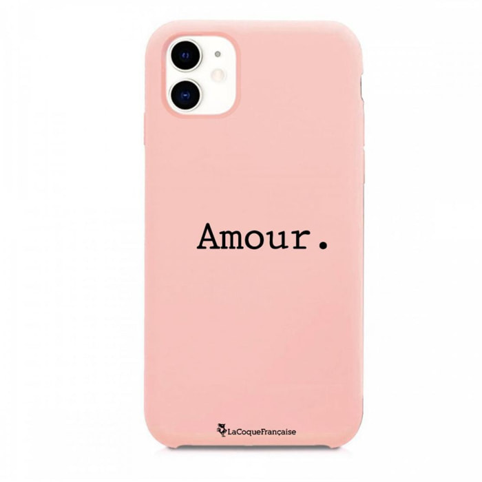 Coque iPhone 11 Silicone Liquide Douce rose pâle Amour La Coque Francaise.