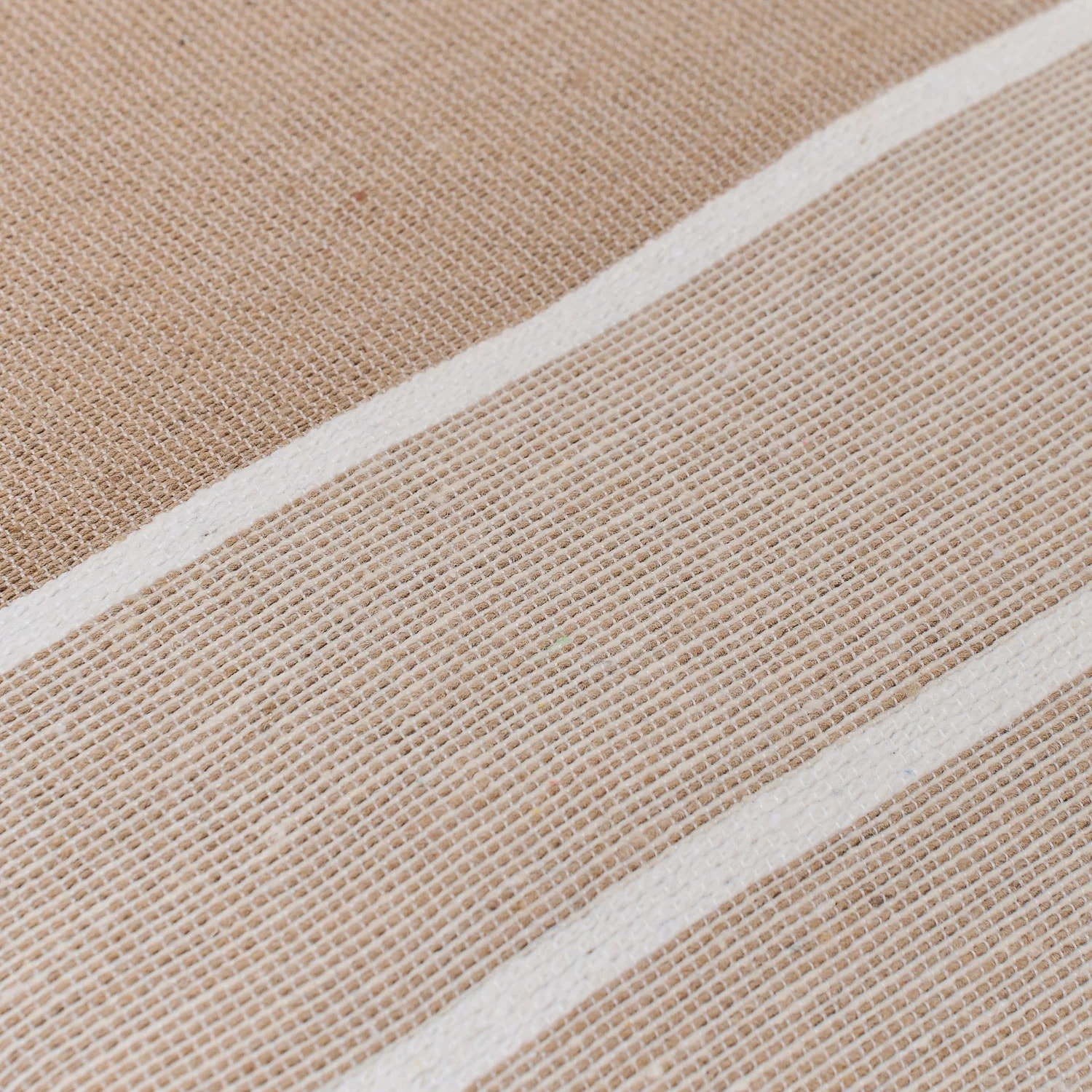 Pouf multiuso a righe larghe beige/sabbia