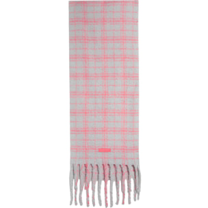 Bufanda con Estampado de Cuadros Nordic Bomb Plaid Scarf en Gris y Rosa D.Franklin