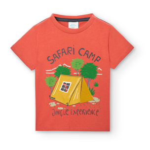 Camiseta niÃ±o estampada, mangas cortas, naranja, 328126