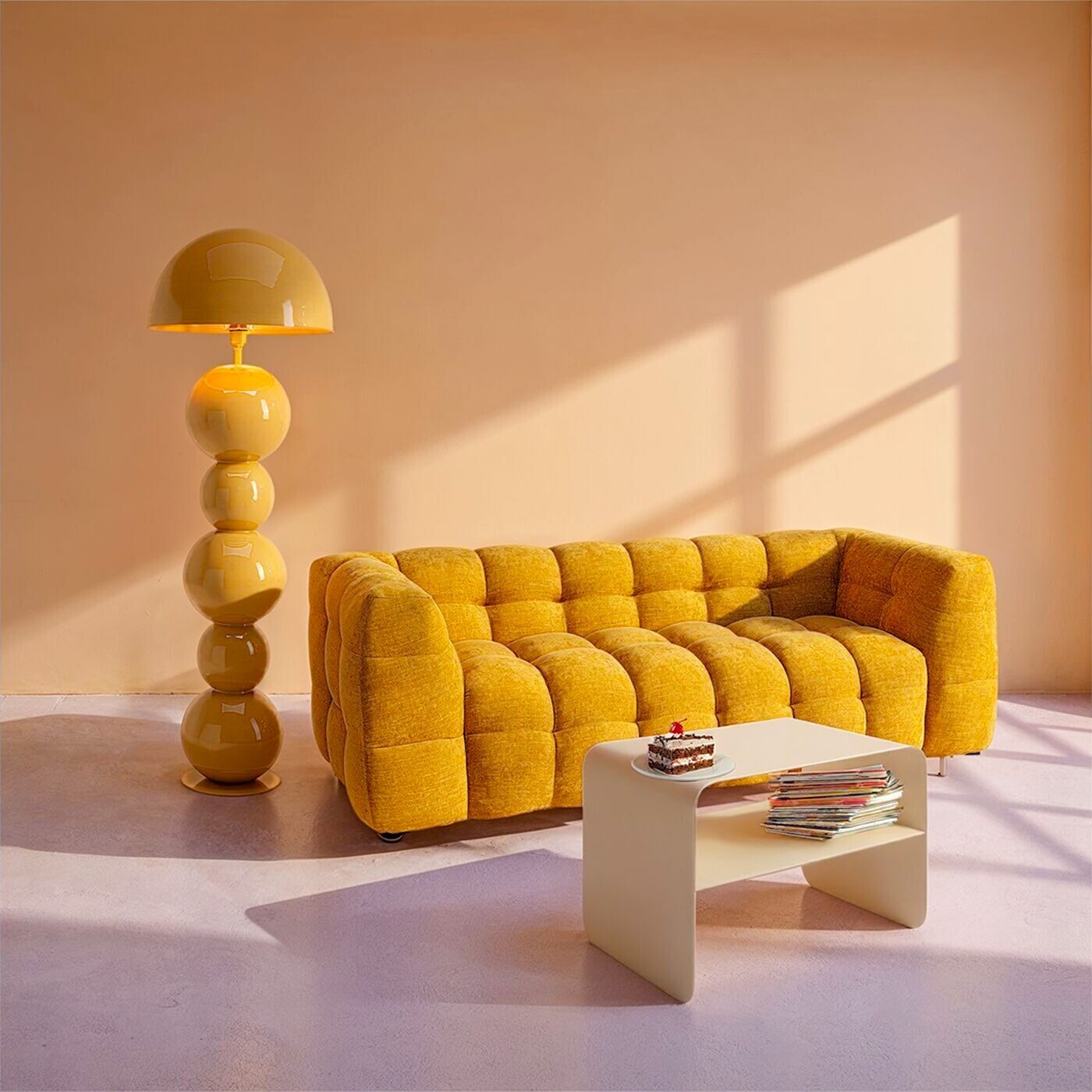 Table basse Lounge 58x37cm crème Kare Design