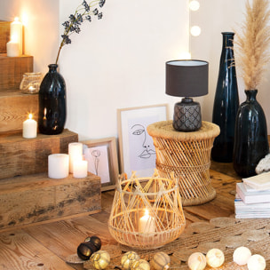 Lampe "Ilou" grise - céramique H35 cm