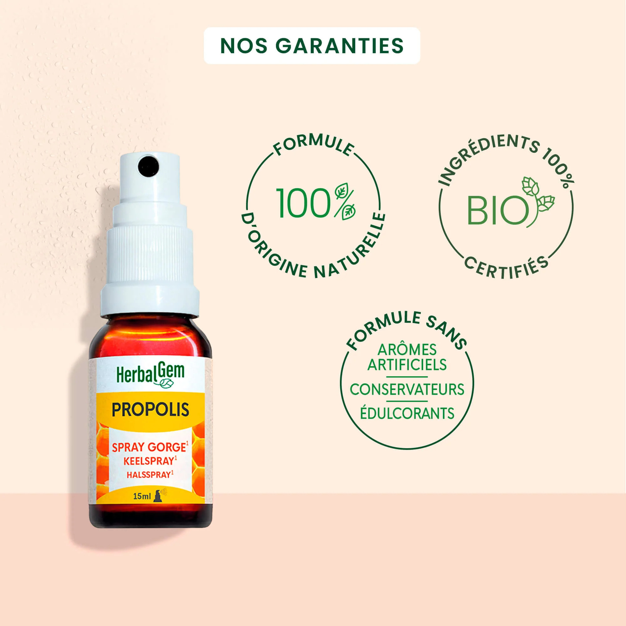 Herbalgem- Spray Propolis Large Spectre - Bio - 15 ml